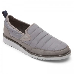 Men Rockport Axelrod Quilted Slip-On Loafers Grey USA | FA8-59395