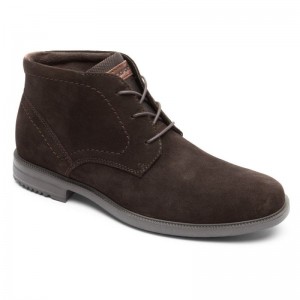 Men Rockport Berenger Chukka Boots Dark Brown USA | BL3-08600