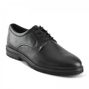 Men Rockport Cedric Dress Lace-up Almond Toe Oxford Shoes Black USA | CH6-34183