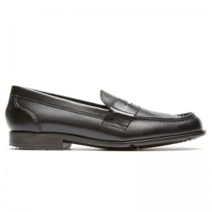 Men Rockport Classic Penny Loafers Black USA | ZC1-62146