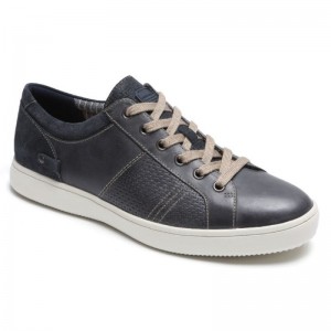 Men Rockport Colle Tie Sneakers Blue/Grey USA | NJ4-03590