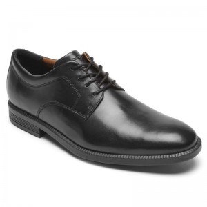 Men Rockport DresSports Plus Plain Toe Oxford Shoes Black USA | CF5-30983