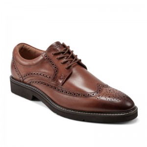 Men Rockport Fallo Dress Lace-up Almond Toe Oxford Shoes Dark Red USA | BK3-96359