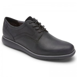 Men Rockport Garett Plain Toe Oxford Shoes Black USA | YF2-90369