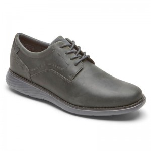 Men Rockport Garett Plain Toe Oxford Shoes Dark Grey USA | VH3-01420