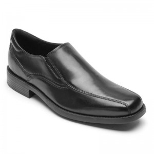 Men Rockport Greyson Bike Toe Slip-On Loafers Black USA | UC5-34753