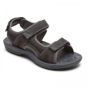 Men Rockport Hayes Quarter-Strap Sandals Black USA | QZ3-19671