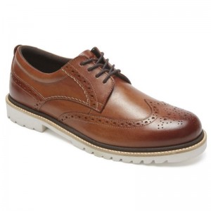 Men Rockport Marshall Wingtip Oxford Shoes Brown USA | QK4-88428