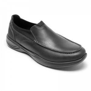 Men Rockport Metro Path Slip-On Loafers Black USA | KC0-09730