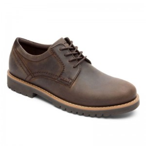 Men Rockport Mitchell Oxford Shoes Dark Brown USA | AX9-55655