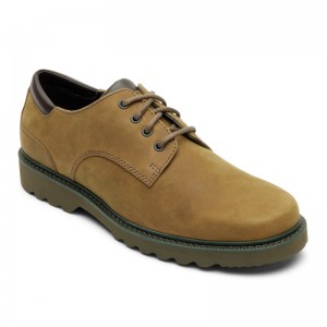 Men Rockport Northfield Waterproof Oxford Shoes Olive USA | KE5-35103