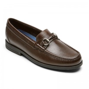 Men Rockport Preston Bit Loafers Dark Brown USA | US0-79447