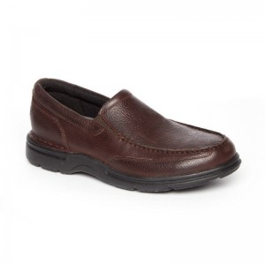 Men Rockport ProWalker Eureka Plus Slip-On Loafers Dark Brown USA | PS2-33723