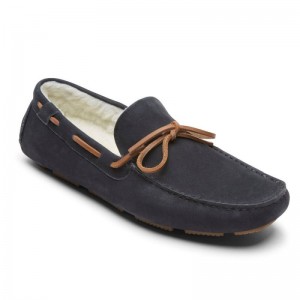 Men Rockport Rhyder Tie Slipper Loafers Navy USA | YP4-99279