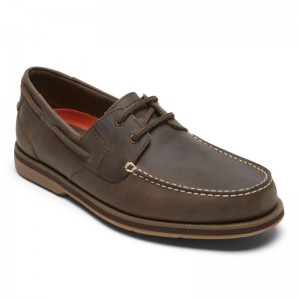 Men Rockport Southport Boat Shoes Brown USA | CV2-46754