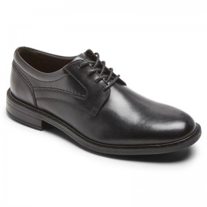 Men Rockport Tanner Plain Toe Oxford Shoes Black USA | KF7-57405