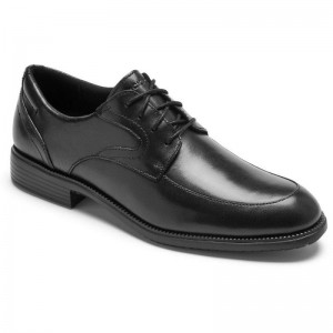 Men Rockport Total Motion DresSport Apron Toe Oxford Shoes Black USA | TQ2-24092