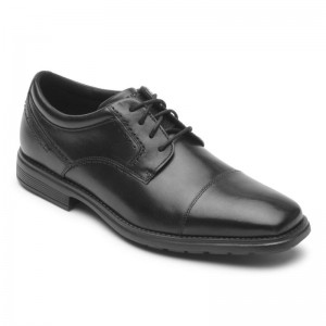 Men Rockport Total Motion Next Gen Cap Toe Oxford Shoes Black USA | CR7-55875