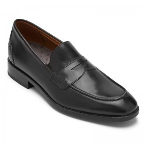 Men Rockport Total Motion Office Penny Loafers Black USA | PB5-02620