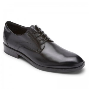 Men Rockport Total Motion Office Plain Toe Oxford Shoes Black USA | PO8-95269