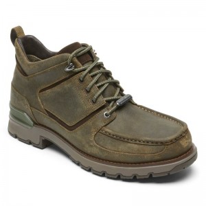 Men Rockport Total Motion Trek Umbwe Waterproof Boots Dark Olive USA | ND1-70237