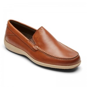 Men Rockport Trenton Loafers Brown USA | GB6-22692