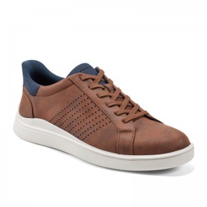 Men Rockport Tristen Step Activated Lace-Up Sneakers Brown USA | PL5-74777