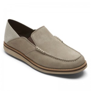 Men Rockport Tucker Venetian Crush Back Loafers Grey USA | YU3-66716