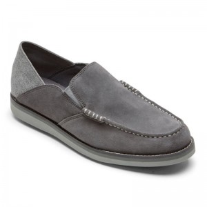 Men Rockport Tucker Venetian Crush Back Loafers Grey USA | YJ2-00310