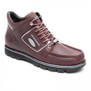 Men Rockport Umbwe II Waterproof Mweka Work Boots Burgundy USA | AS3-71917