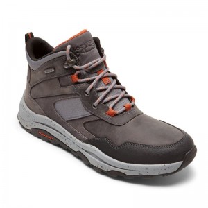 Men Rockport XCS Pathway Mid Waterproof Boots Grey USA | FD8-91559