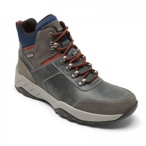 Men Rockport XCS Spruce Peak Trekker Waterproof Boots Grey USA | WV8-60616