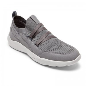 Men Rockport truFLEX Evolution Mudguard Slip-On Sneakers Grey USA | VY9-48604