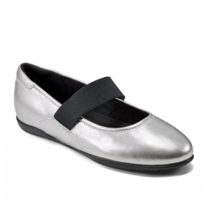 Women Rockport Aver Mary Jane Ballet Flats Silver USA | MQ6-28592