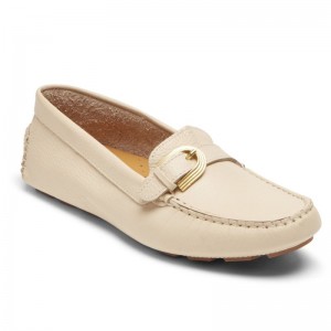 Women Rockport Bayview Buckle Loafers Cream USA | IS4-49014