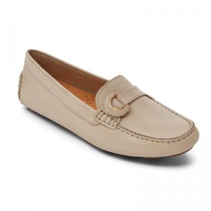 Women Rockport Bayview Ring Loafers Cream USA | FZ8-48554