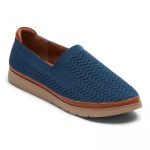 Women Rockport Cobb Hill Camryn Slip Ons Blue USA | CK4-55545