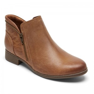 Women Rockport Crosbie Booties Brown USA | RF0-02360