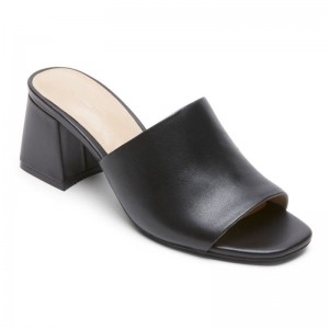 Women Rockport Farrah Slides Black USA | KA5-76627