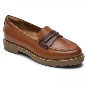 Women Rockport Janney Loafers Toffee Brown USA | QX2-45964