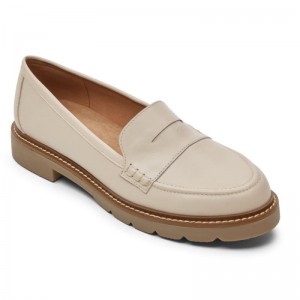 Women Rockport Kacey Penny Loafers Cream USA | OJ4-60156