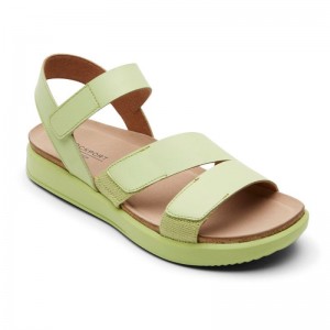 Women Rockport Kells Bay 3-Strap Sandals Green USA | LA3-68276