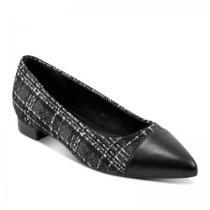 Women Rockport Kenzie Total Motion Pointy Toe Dress Ballet Flats Black USA | LP8-72557