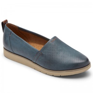 Women Rockport Laci Slip Ons Blue USA | RR2-97079