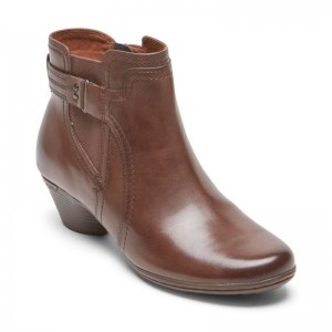 Women Rockport Laurel Booties Dark Brown USA | BC7-07660