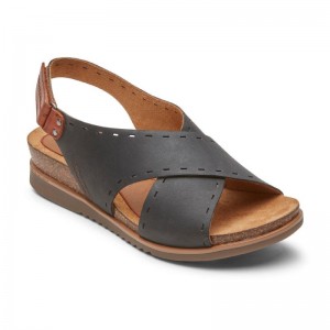 Women Rockport May Slingback Sandals Black USA | VC0-25222