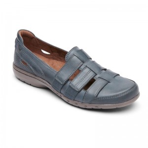 Women Rockport Penfield Strappy Slip Ons Blue USA | KK9-98549