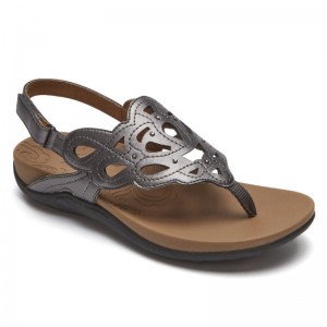 Women Rockport Ridge Slingback Sandals Silver USA | XJ4-34803