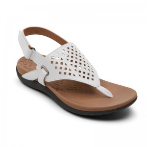 Women Rockport Ridge Thong Sandals White USA | QD4-77507