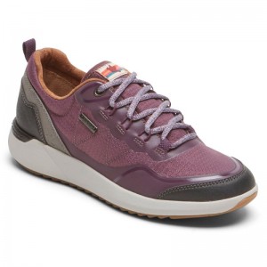 Women Rockport Skylar Tie Waterproof Sneakers Purple USA | GN2-82958